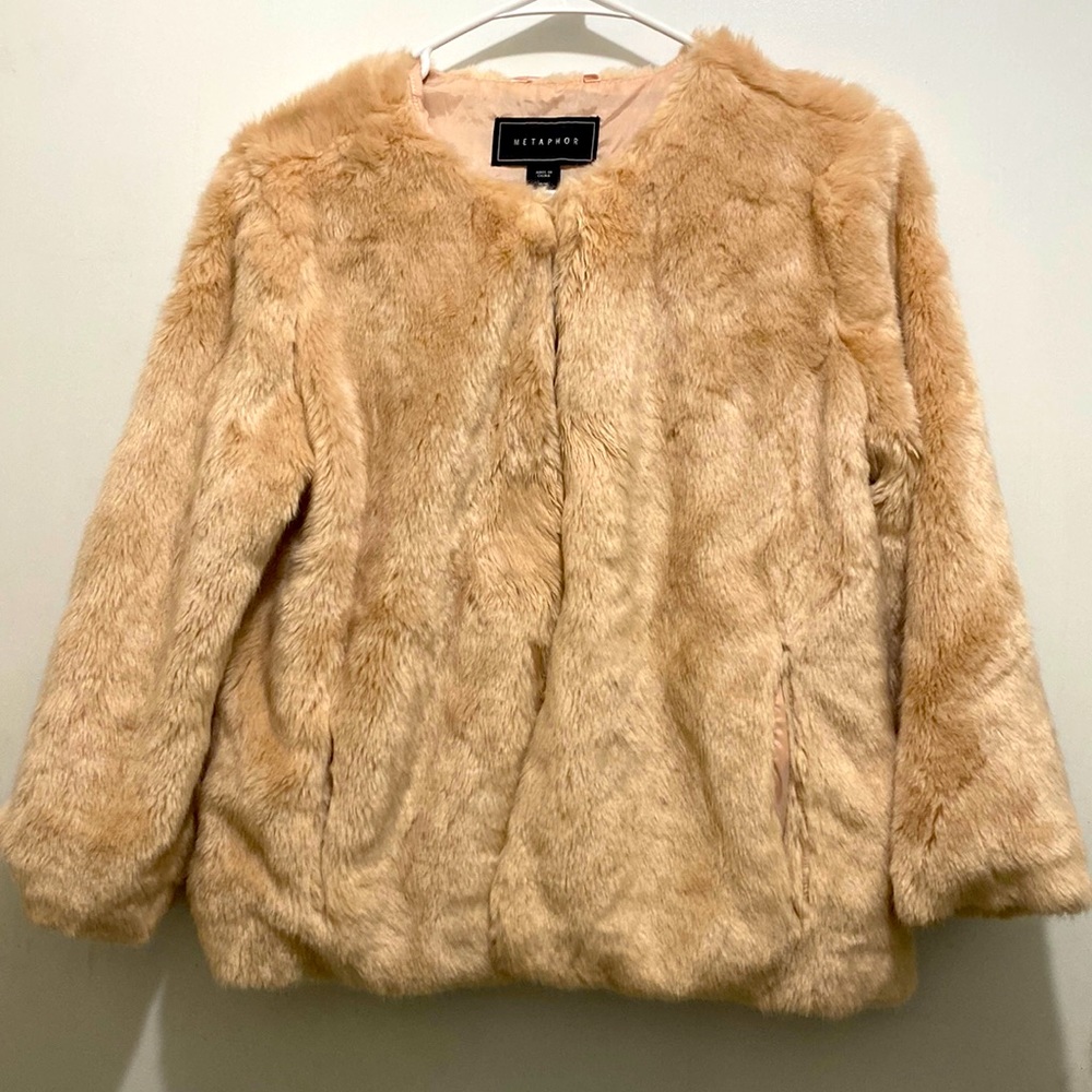 Pink Metaphor Faux Fur Coat